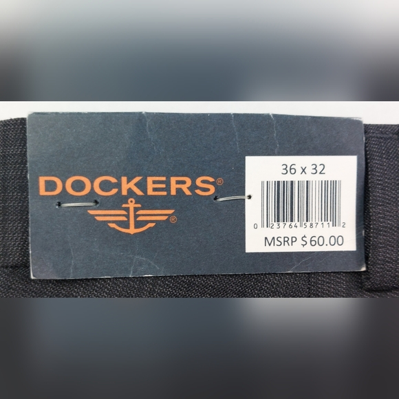 Dockers Pants Mens Size 36x32 Dark Gray Flat Front Slim Fit Pockets NWT $60.00 - Picture 7 of 10